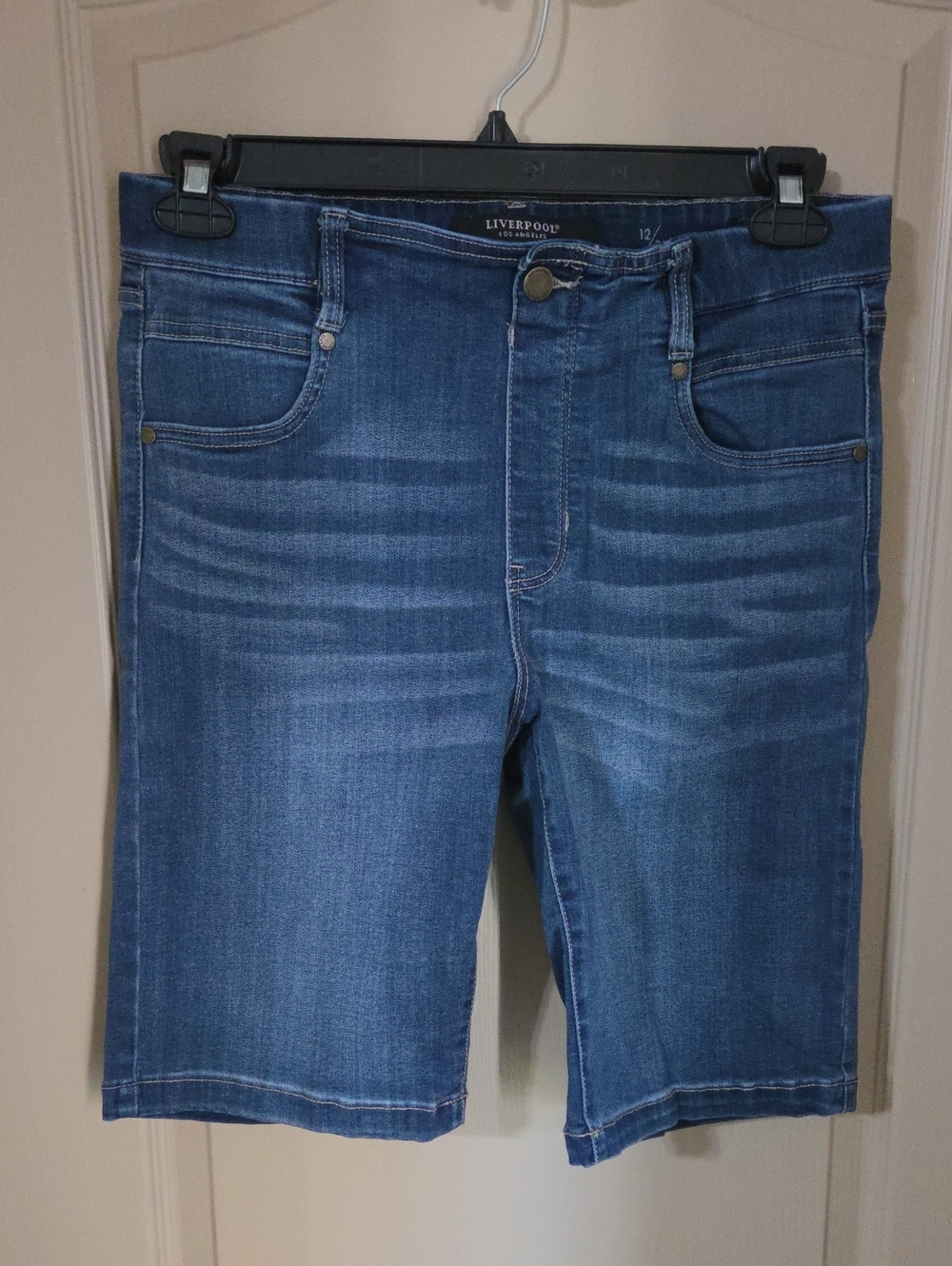 Liverpool Women's Blue Stretch Denim Bermuda Shorts